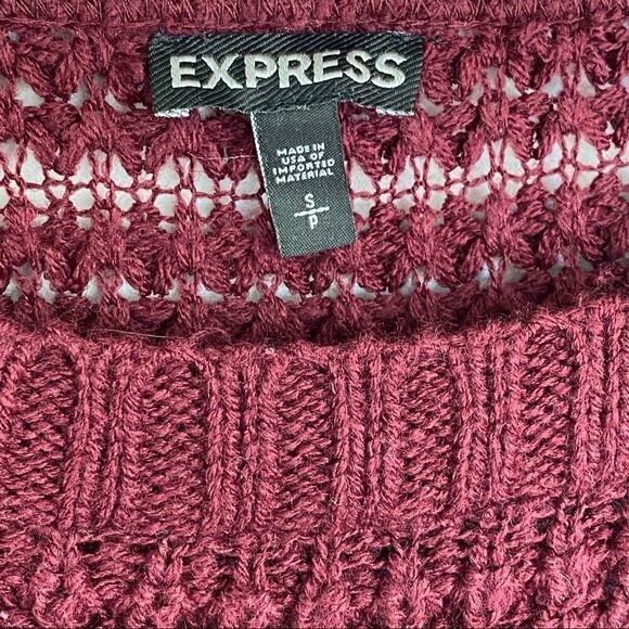 Express maroon slouchy cozy cropped sweater - Picture 3 of 5